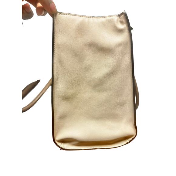 Kelly and Katie soft blue canvas large leather tote handbag - Picture 3 of 5